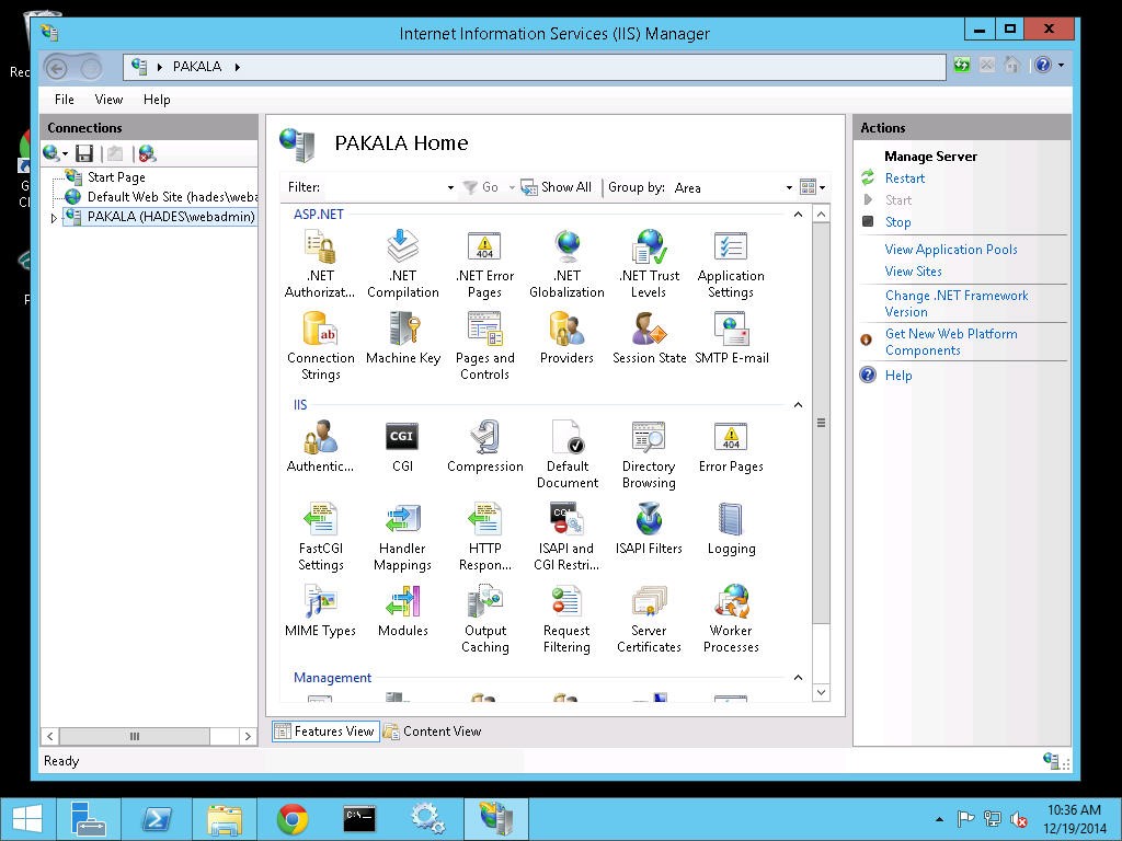 Отключить iis windows server 2012